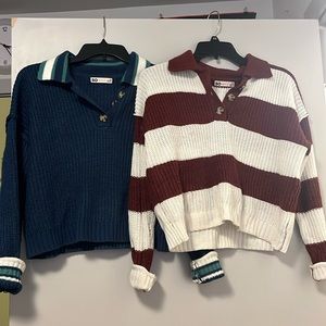 SO striped and solid crop sweaters - 2 for 1!